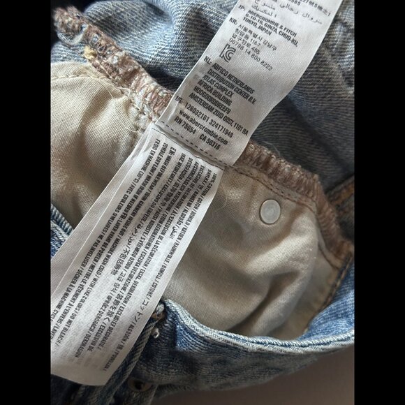 Abercrombie & Fitch Jean Shorts 30 Mens Blue Distressed Denim Cut Off - Picture 8 of 8